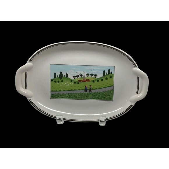 Villeroy & Boch Naif Village Oval Serving Platter Pickle Relish Plate w/Handles - Picture 1 of 4